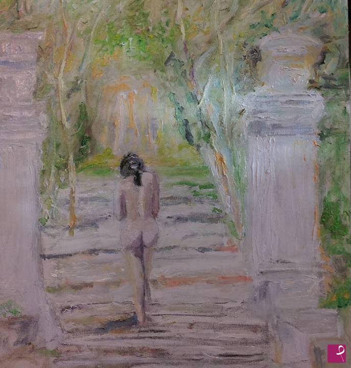 quadri in vendita online - la scala nel bosco