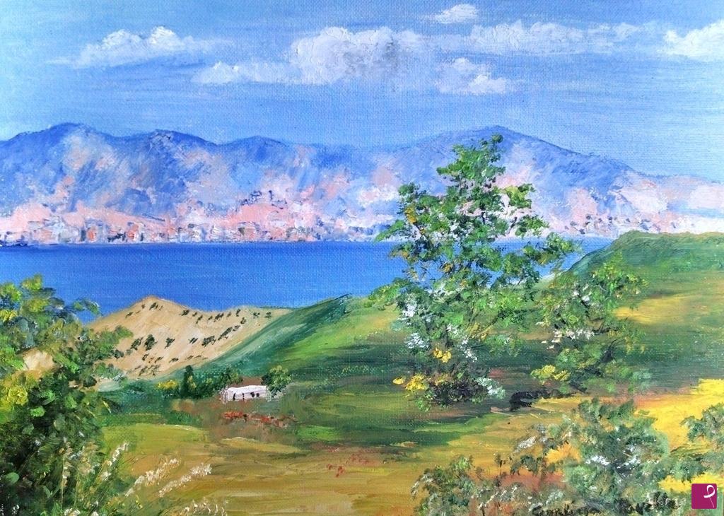 quadri in vendita online - La Sicilia vista dall'Aspromonte