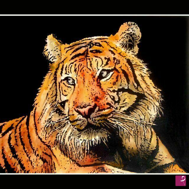 quadri in vendita online - La tigre solitaria