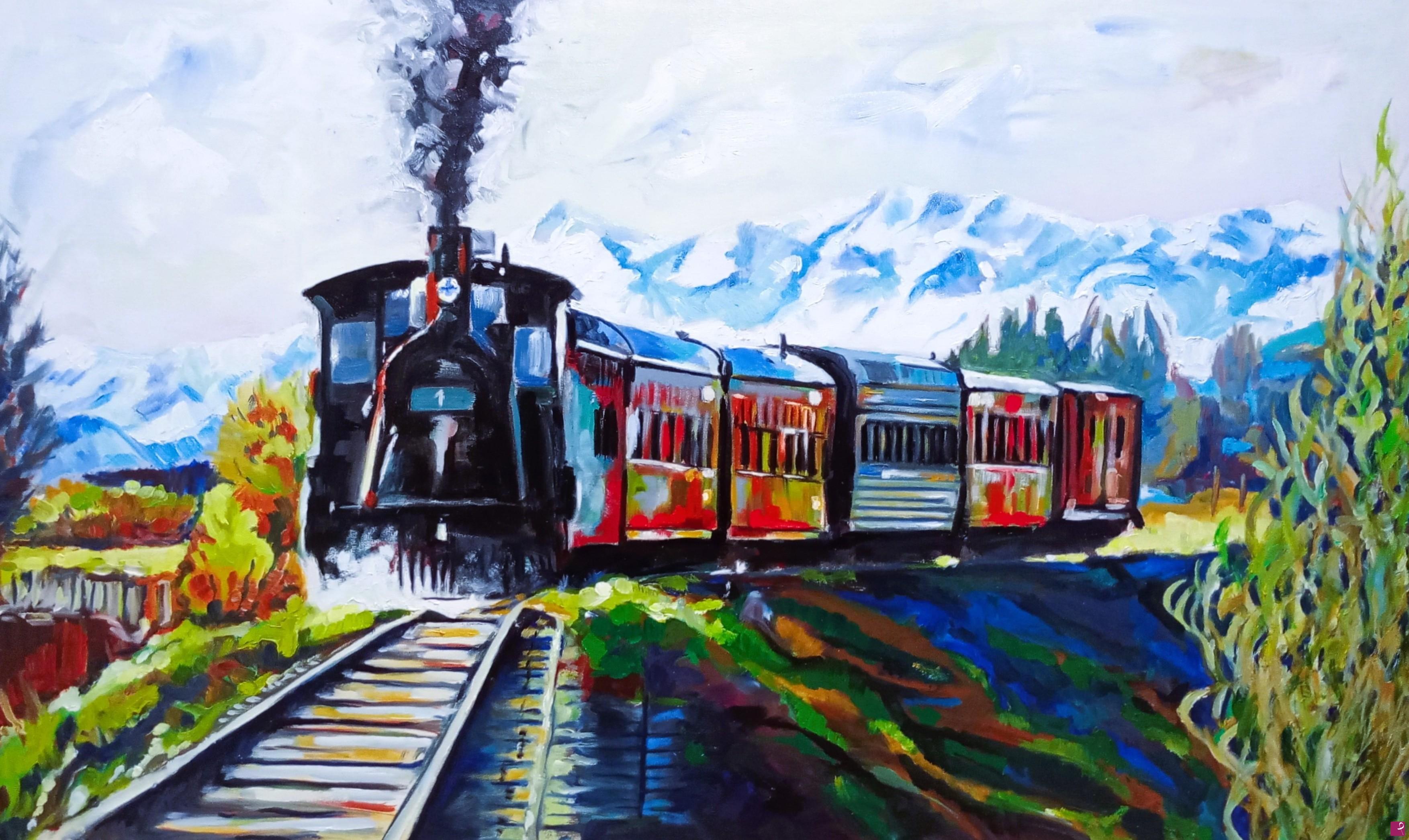 quadri in vendita online - 'La Trochita' (La Trocita)-Treno della Patagonia-Argentina