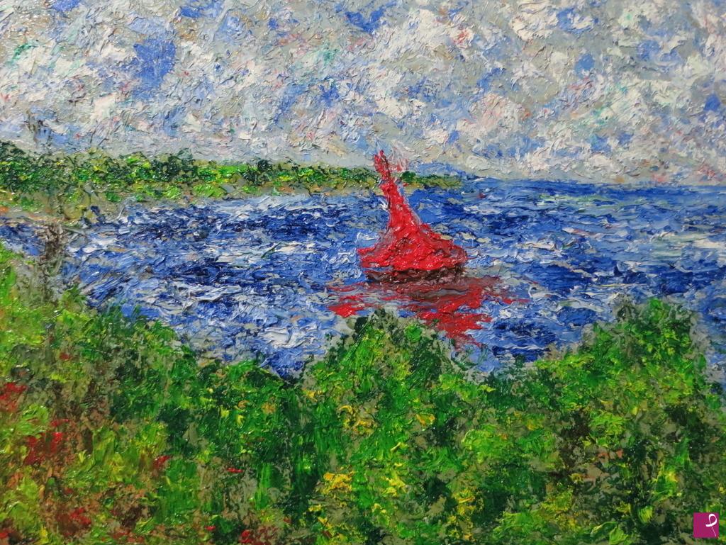 quadri in vendita online - La vela rossa