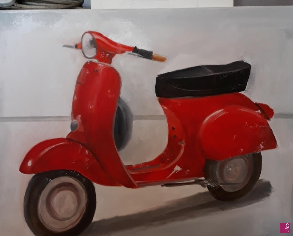 quadri in vendita online - La vespa rossa