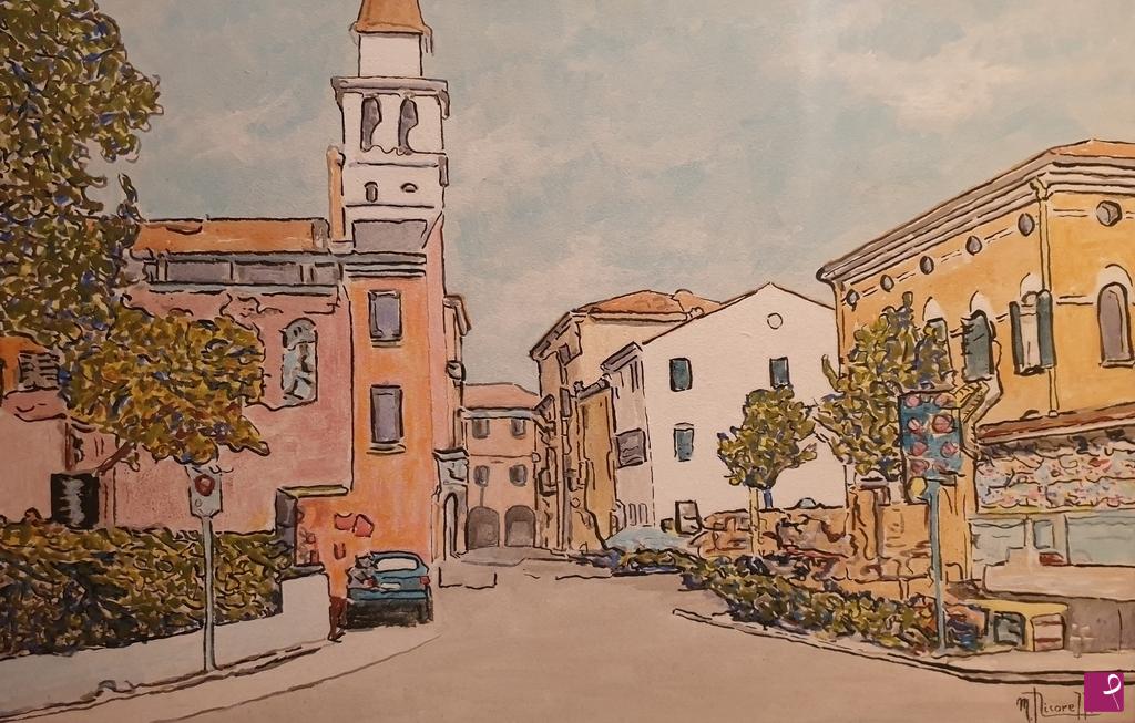 quadri in vendita online - La via della pescheria Motta di Livenza