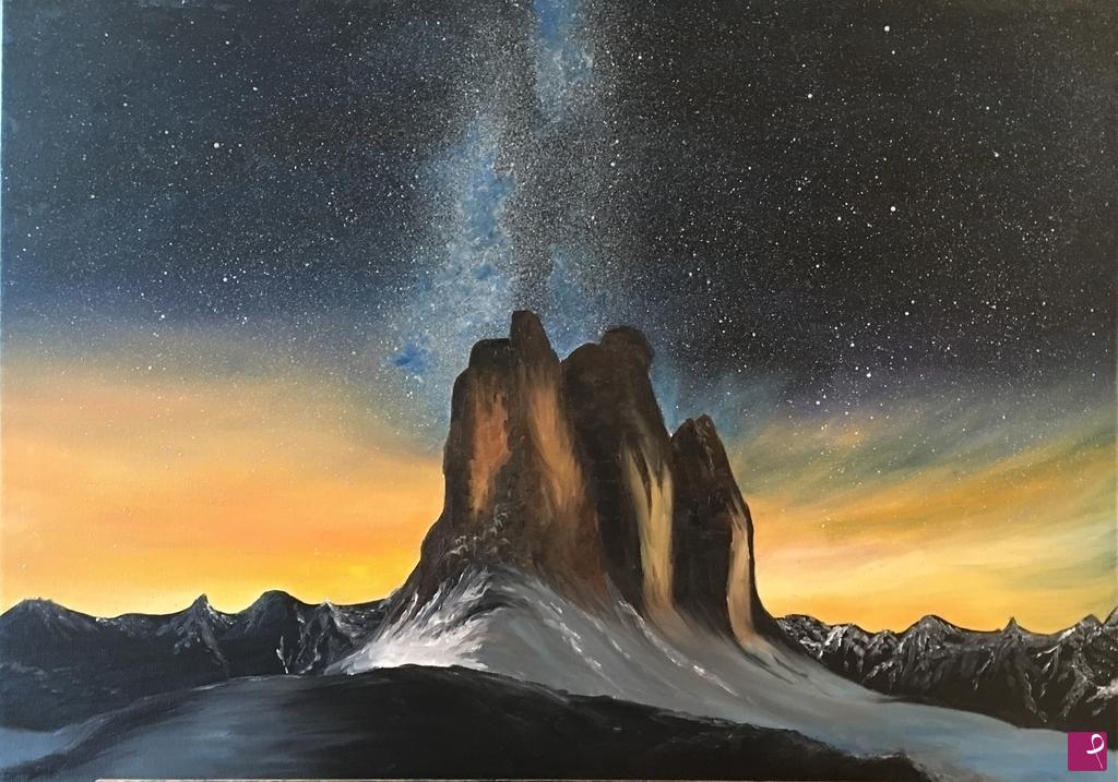 quadri in vendita online - La via lattea sulle tre cime 