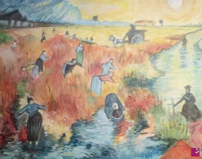 quadri in vendita online - La vigna rossa
