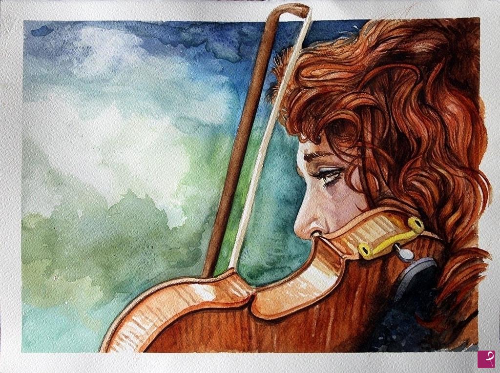 quadri in vendita online - La violinista