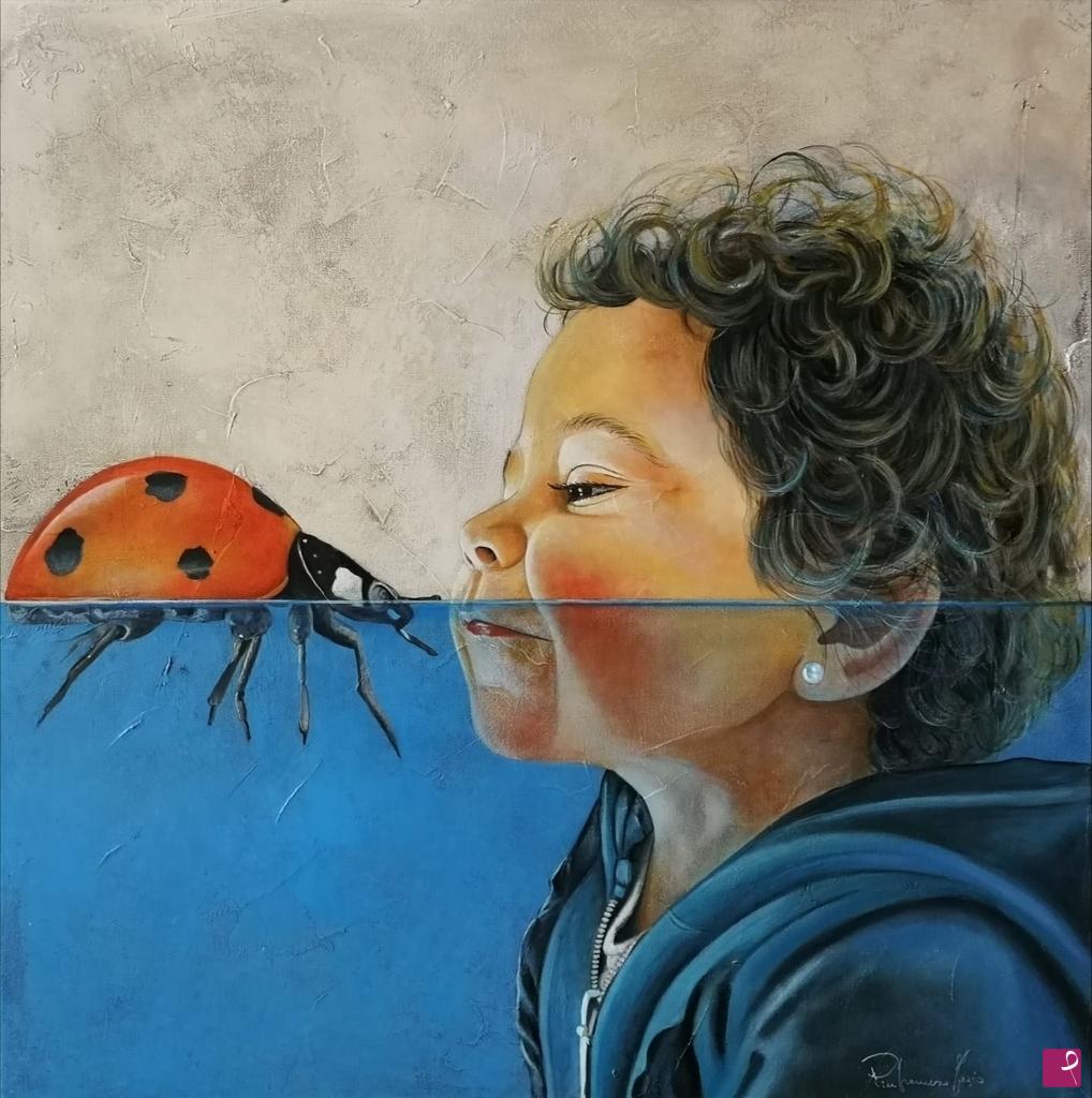 quadri in vendita online - La visione estatica di una coccinella