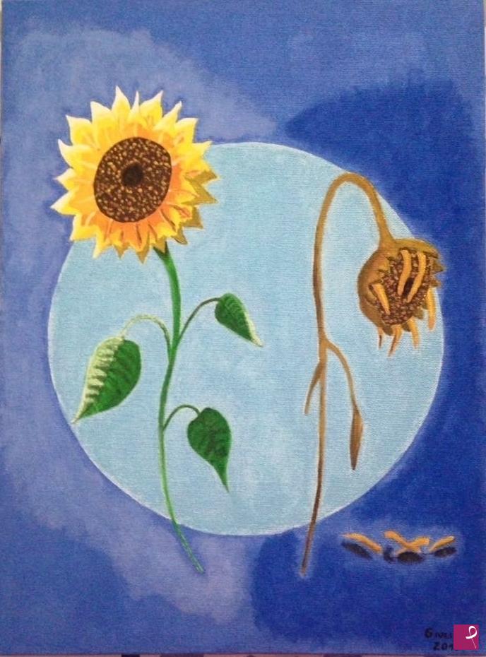 quadri in vendita online - La vita e la morte: Girasole
