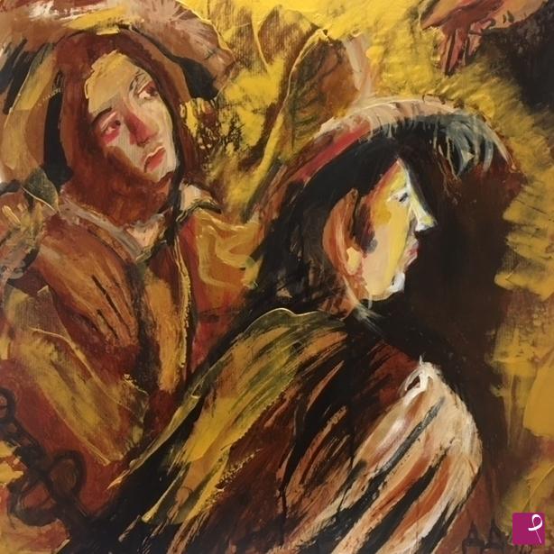 quadri in vendita online - La vocazione di San Matteo (da Caravaggio)