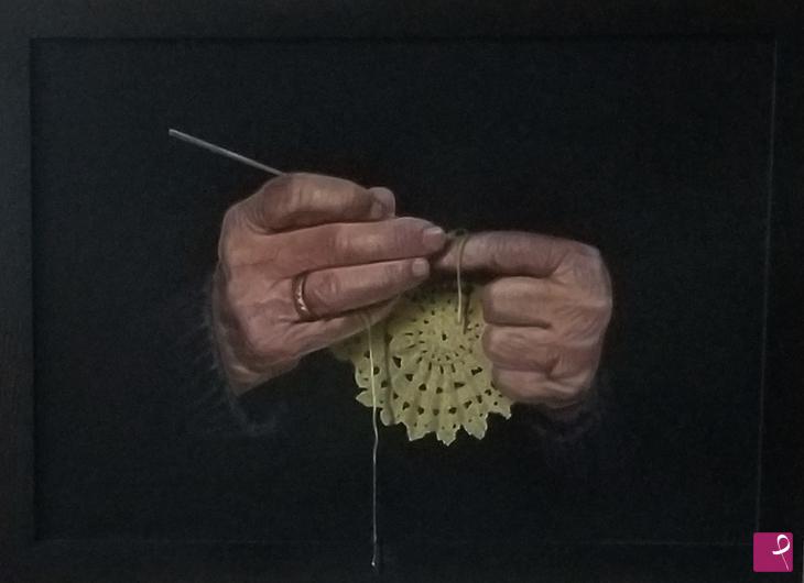 quadri in vendita online - La voce delle mani- olio su tela 50x35-