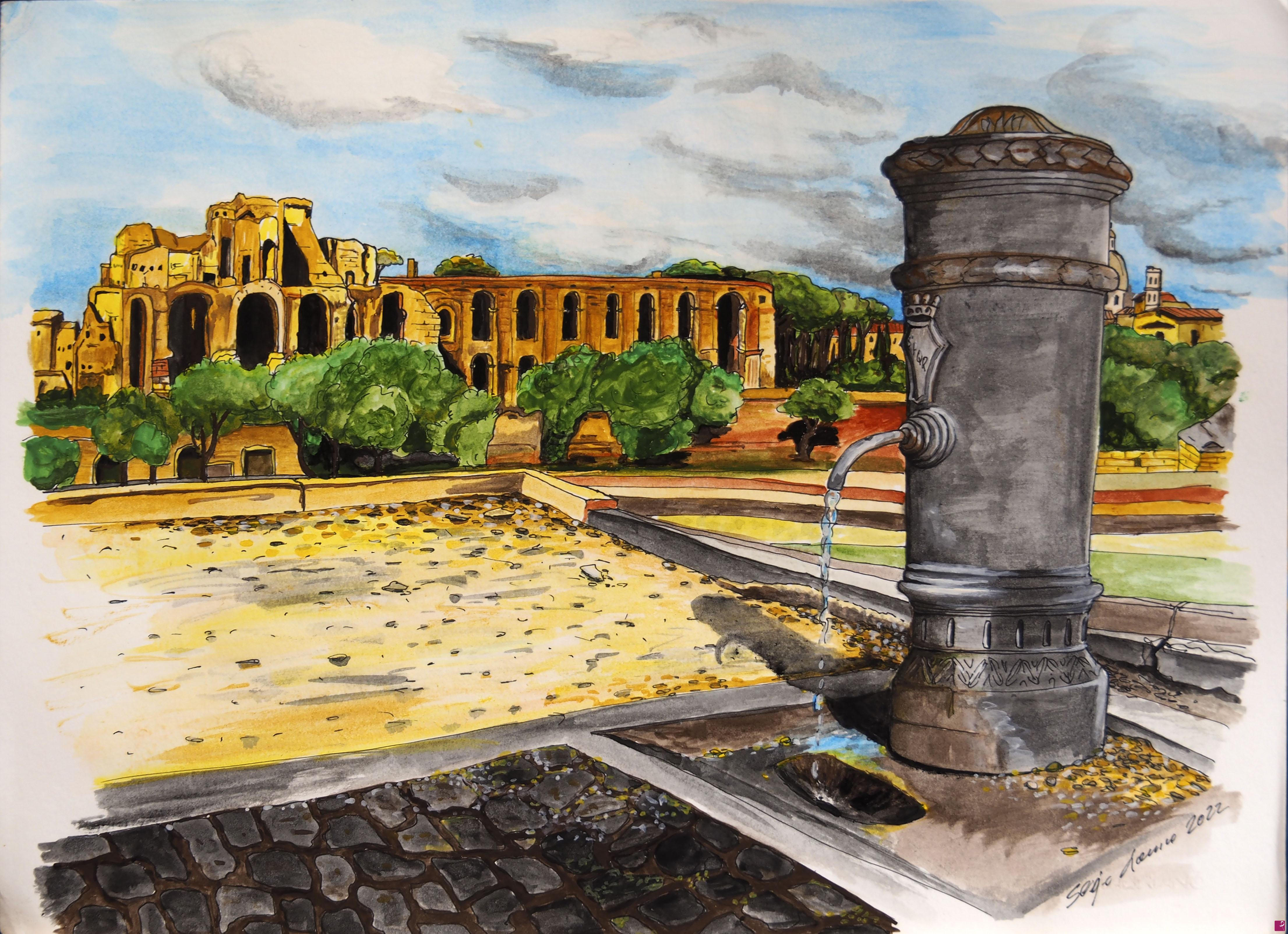 quadri in vendita online - L'acqua di Roma
