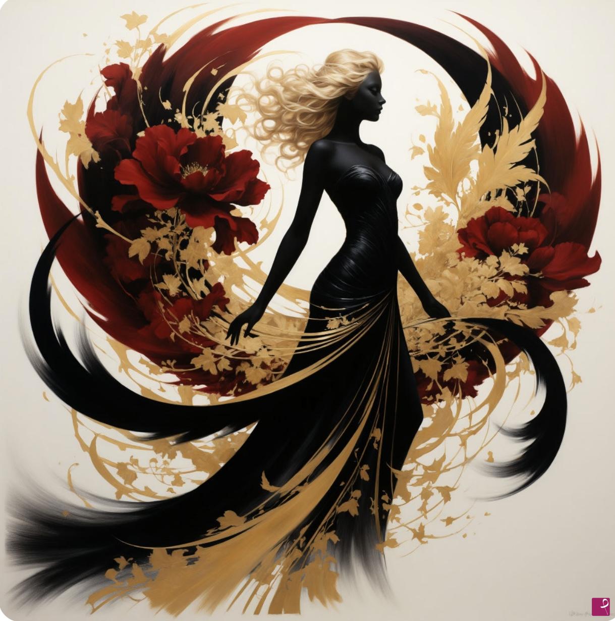 quadri in vendita online - Lady and flowers3