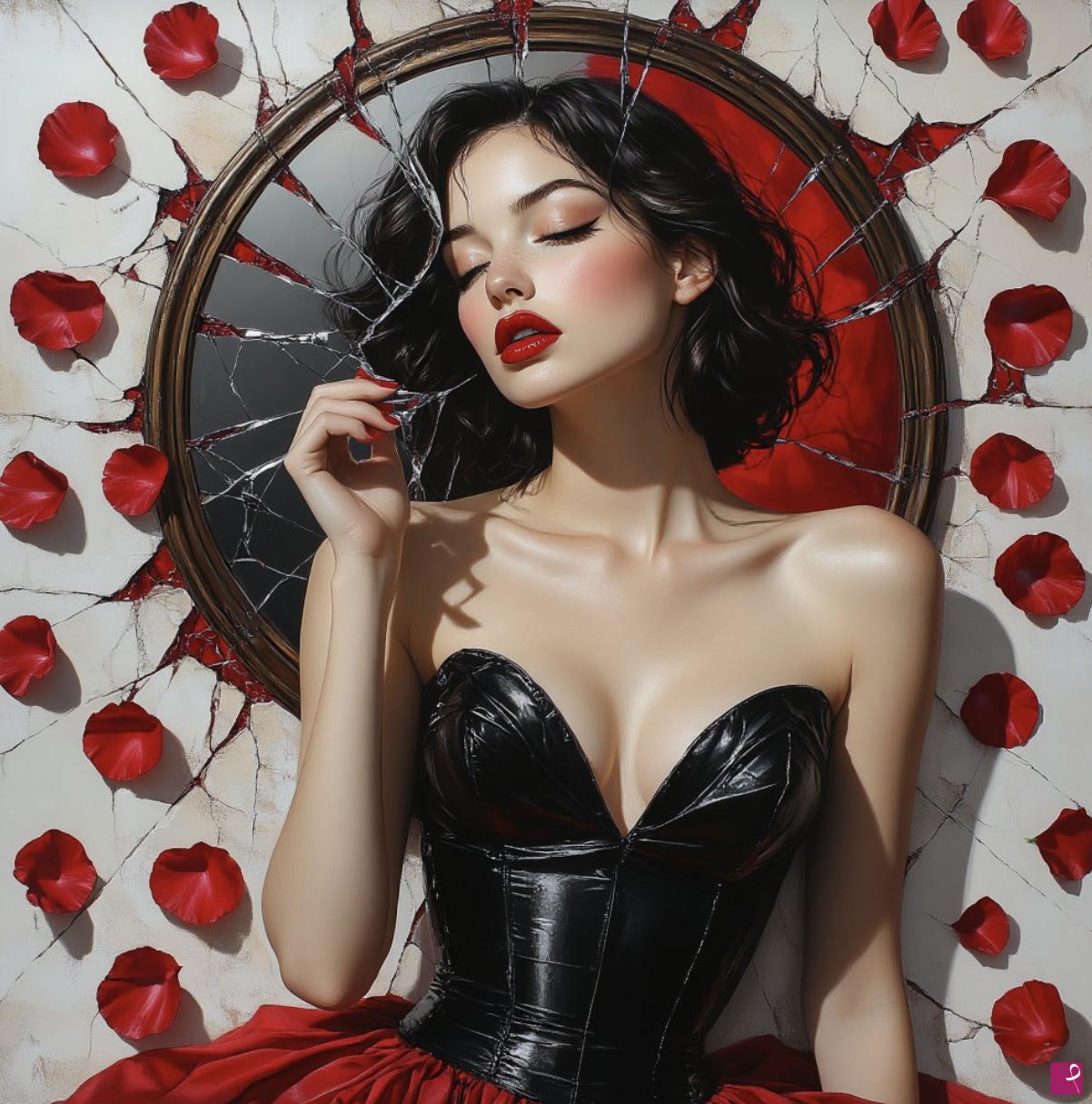 quadri in vendita online - Lady from mirror 