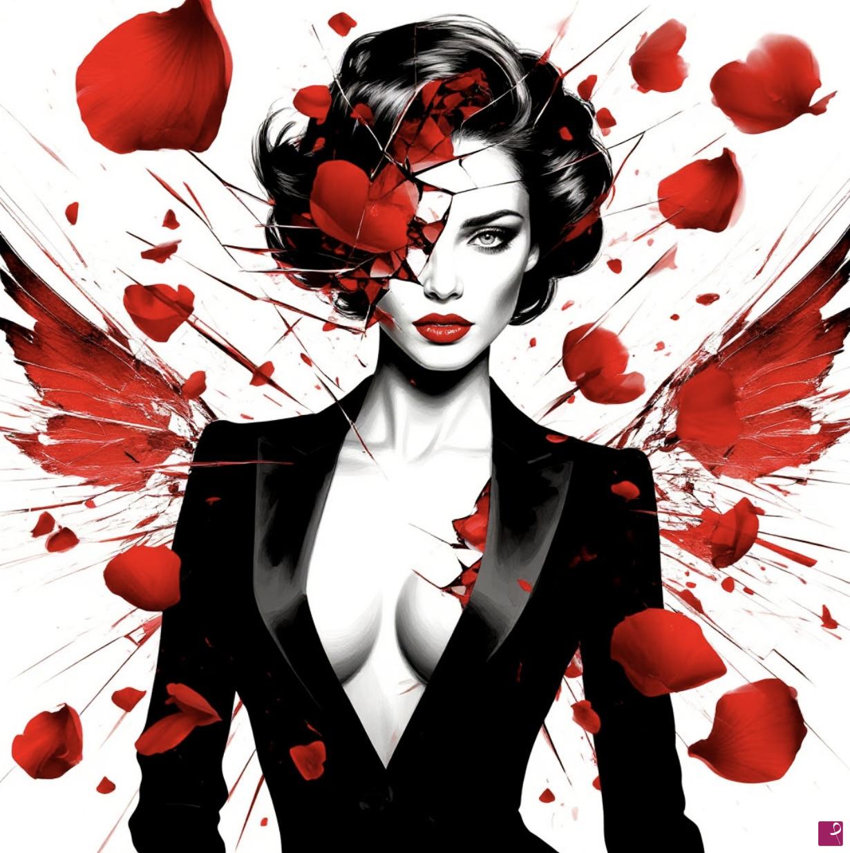 quadri in vendita online - Lady in flower petals