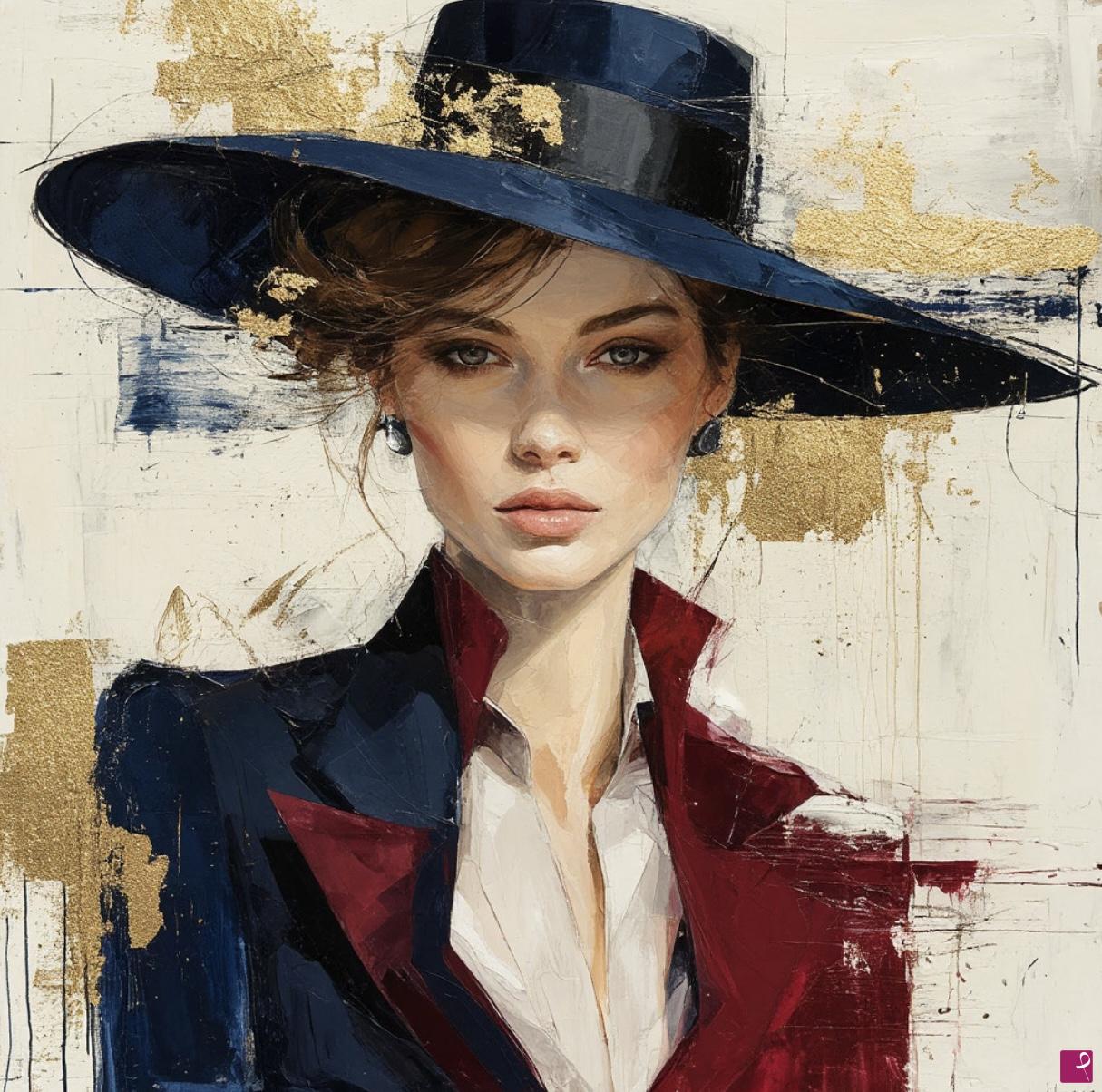 quadri in vendita online - Lady in hat 