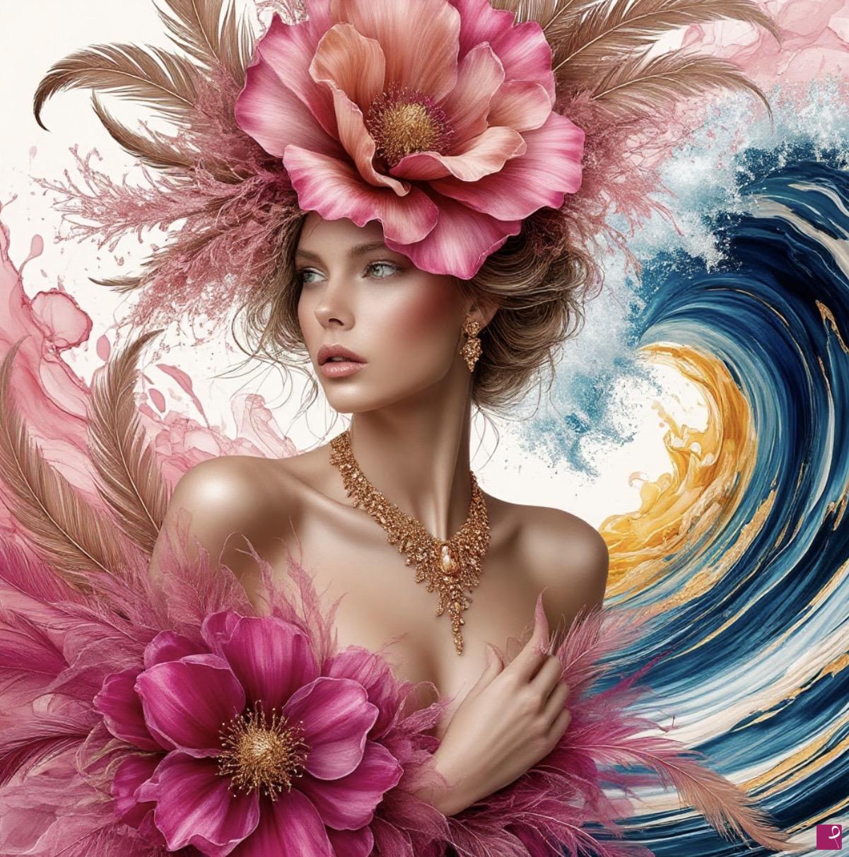 quadri in vendita online - Lady in pink2