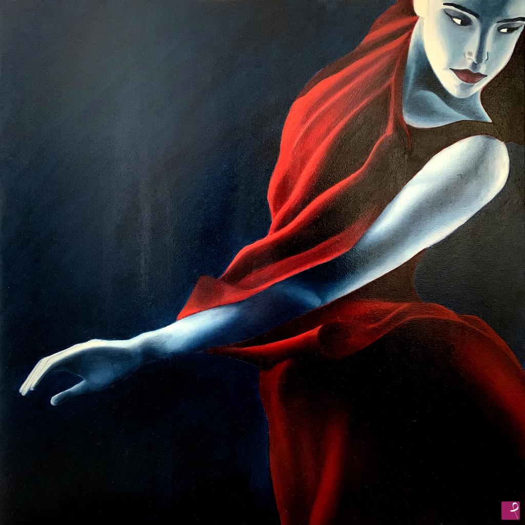 quadri in vendita online - Lady in red