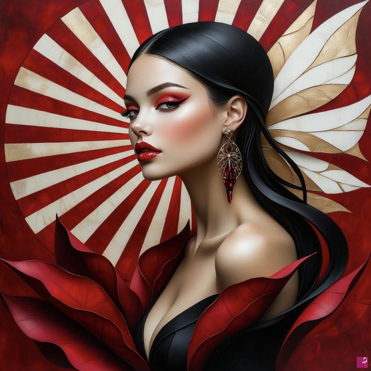 quadri in vendita online - Lady in red