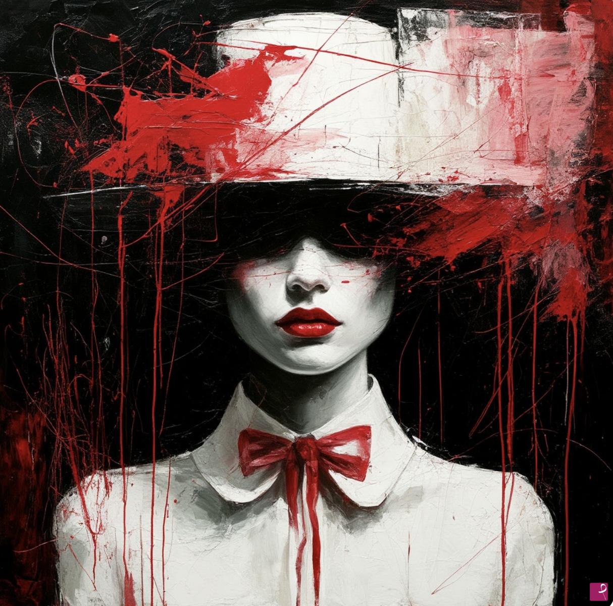 quadri in vendita online - Lady in white hat