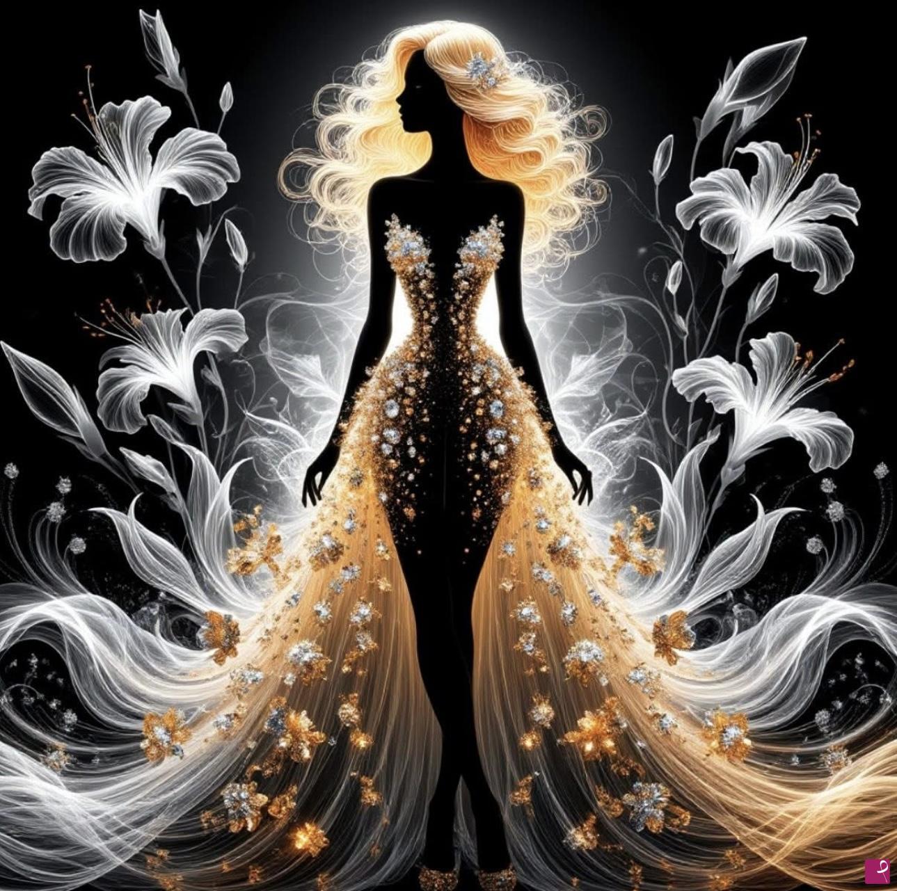 quadri in vendita online - Lady in yellow dress 