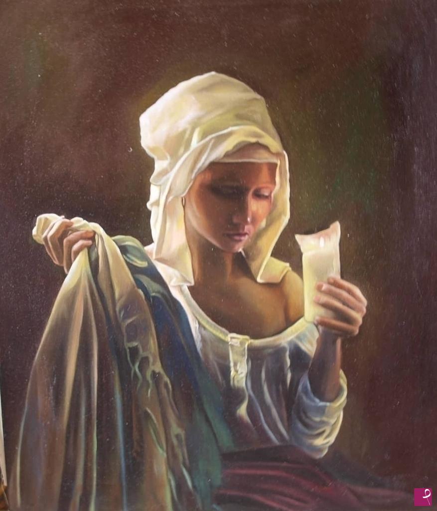 quadri in vendita online - Lady with a candle