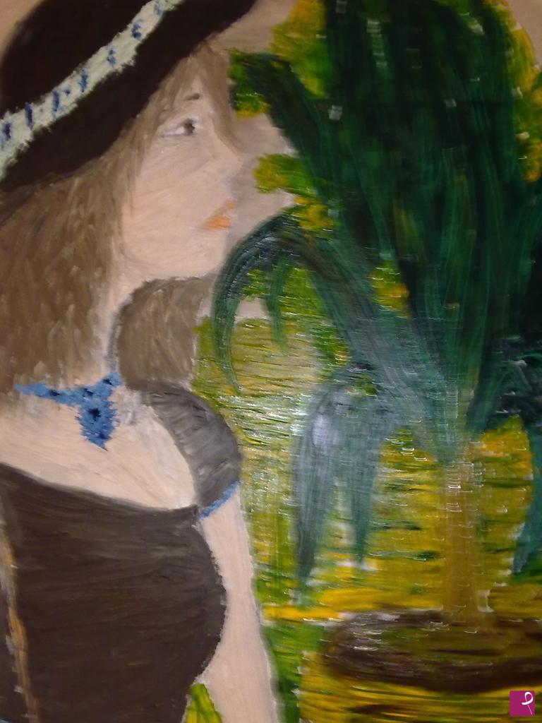 quadri in vendita online - Lady with hat - donna con cappello