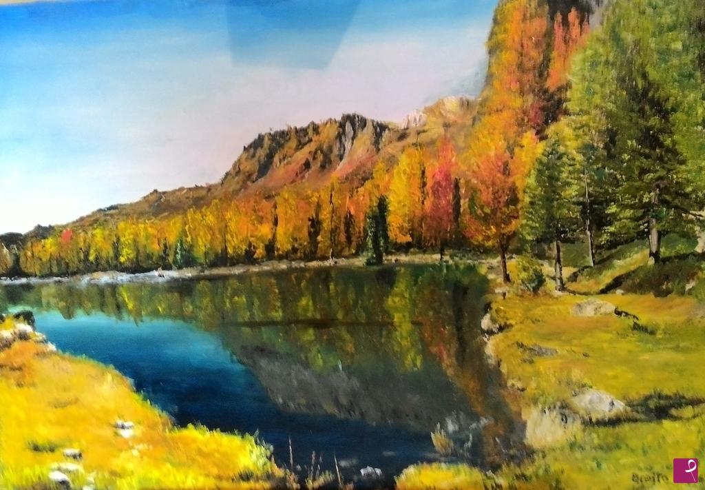 quadri in vendita online - Lago d'autunno