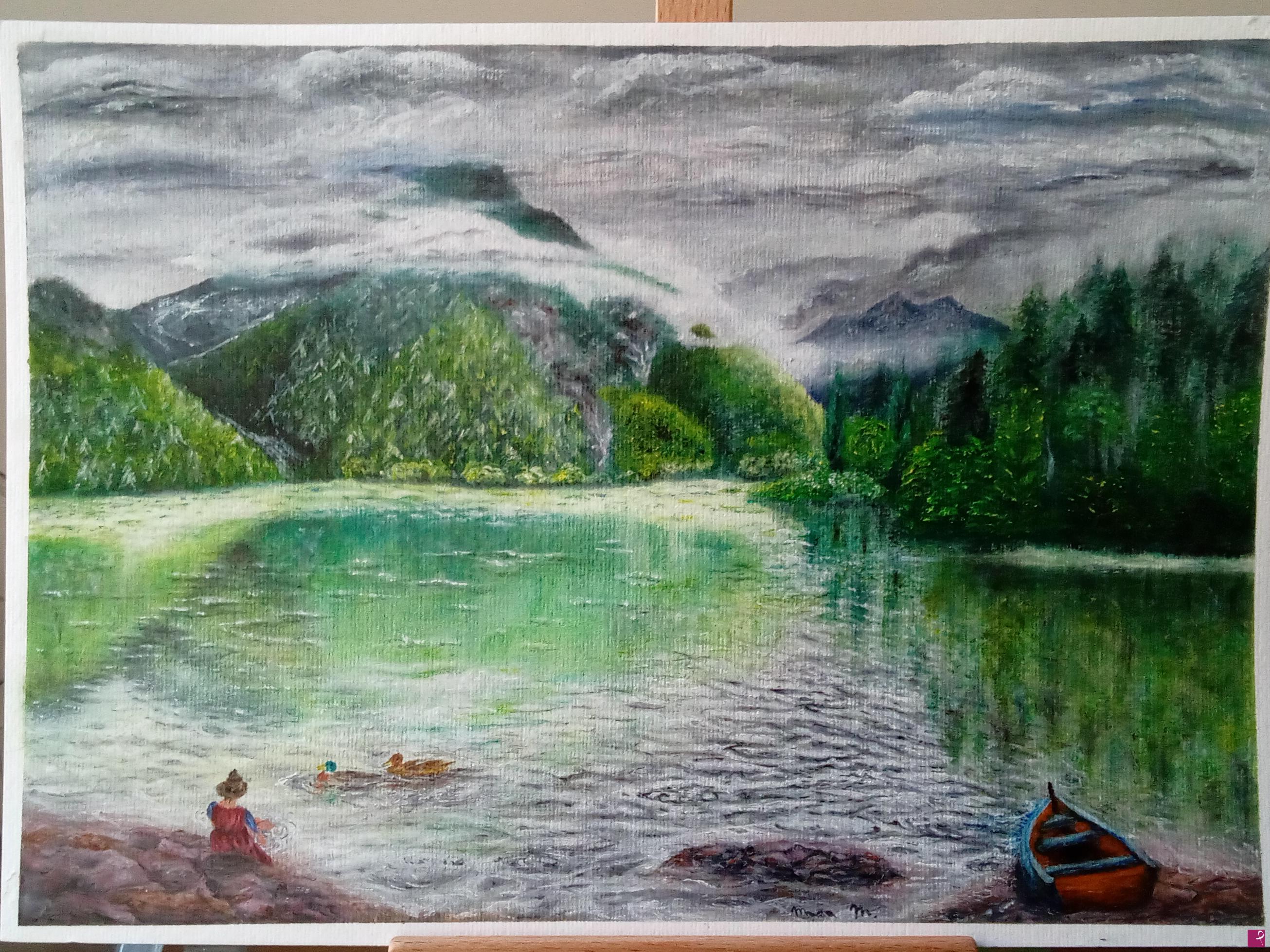 quadri in vendita online - Lago del Predil, una magia di colori 