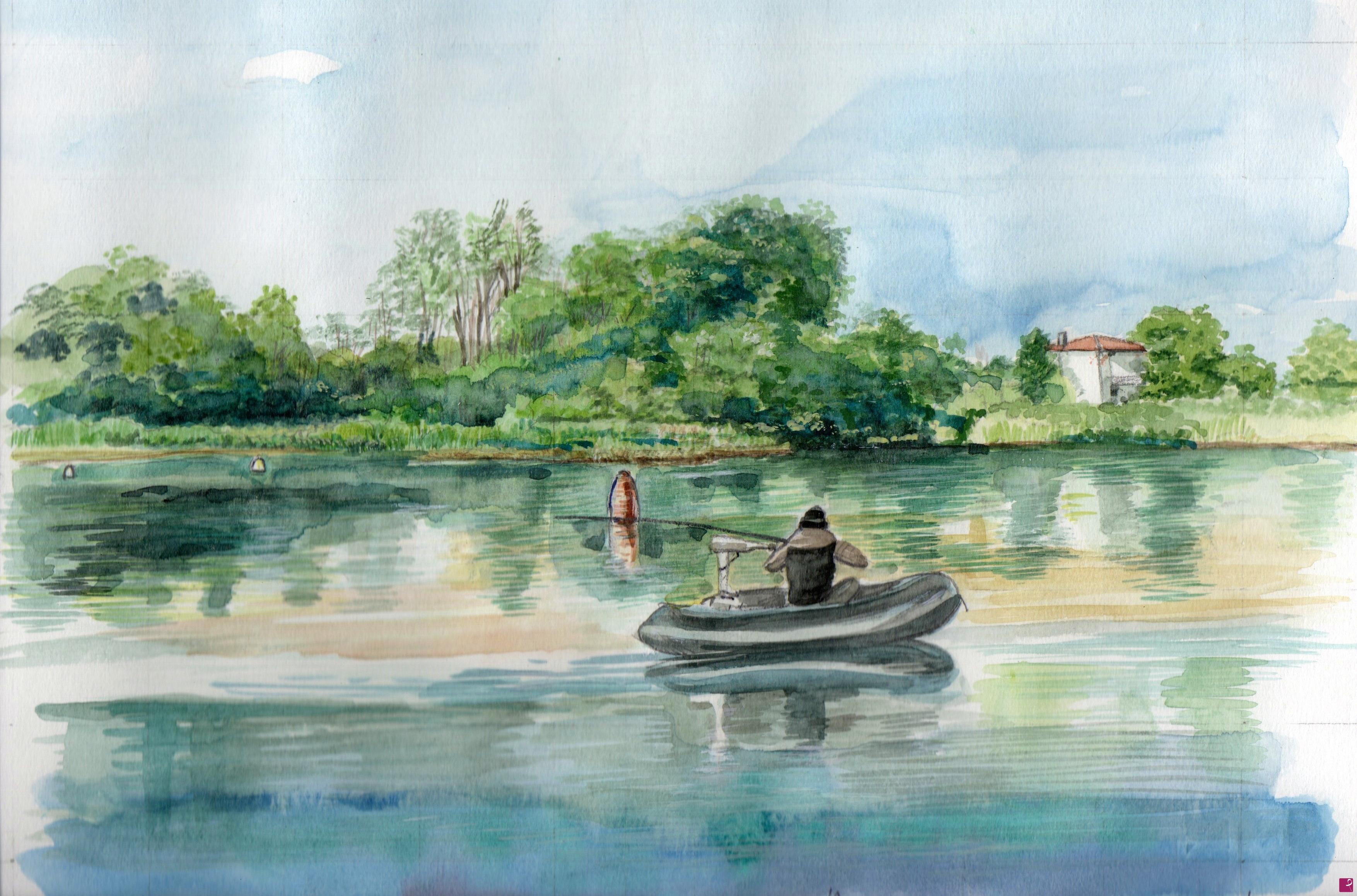 quadri in vendita online - Lago Della Burida, Pordenone luglio 2023