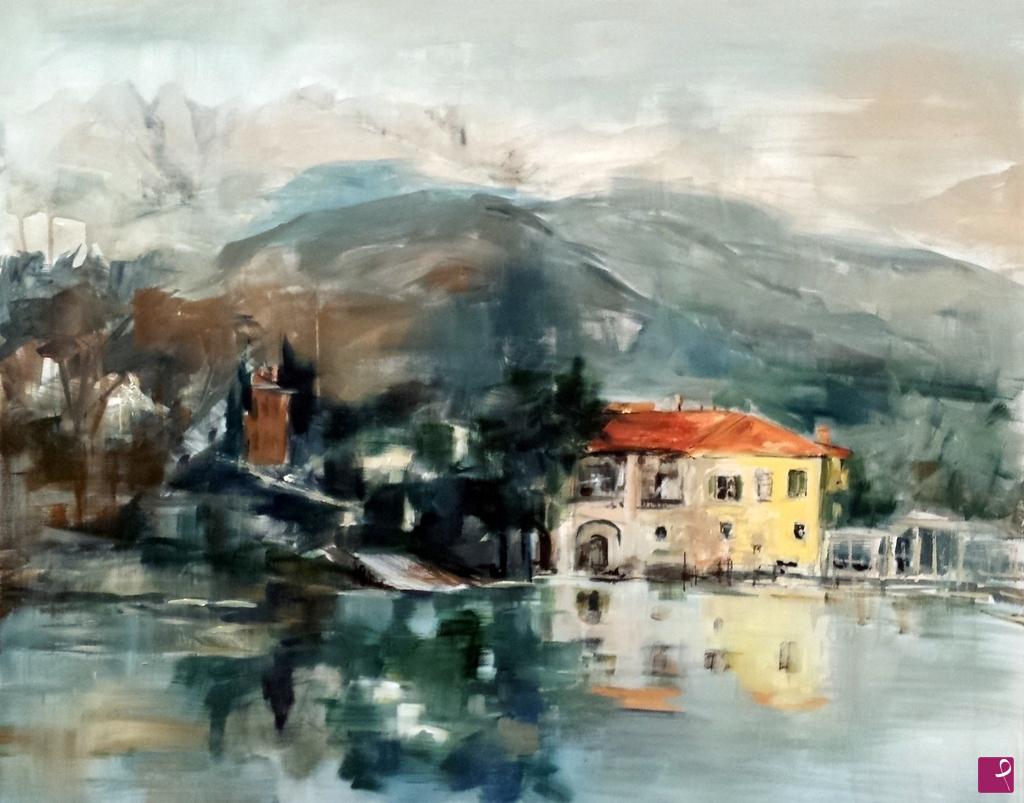 quadri in vendita online - Lago di Annone - casa dei pescatori