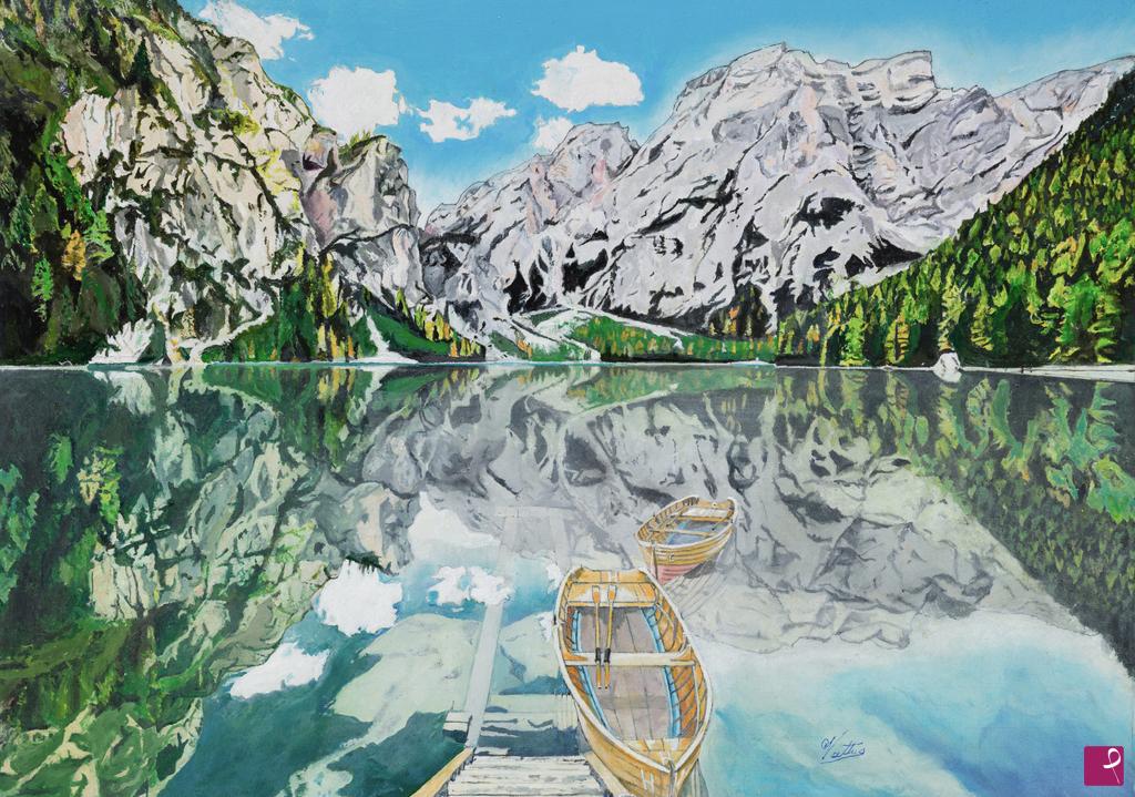 Quadro su tela, Lago di Braies