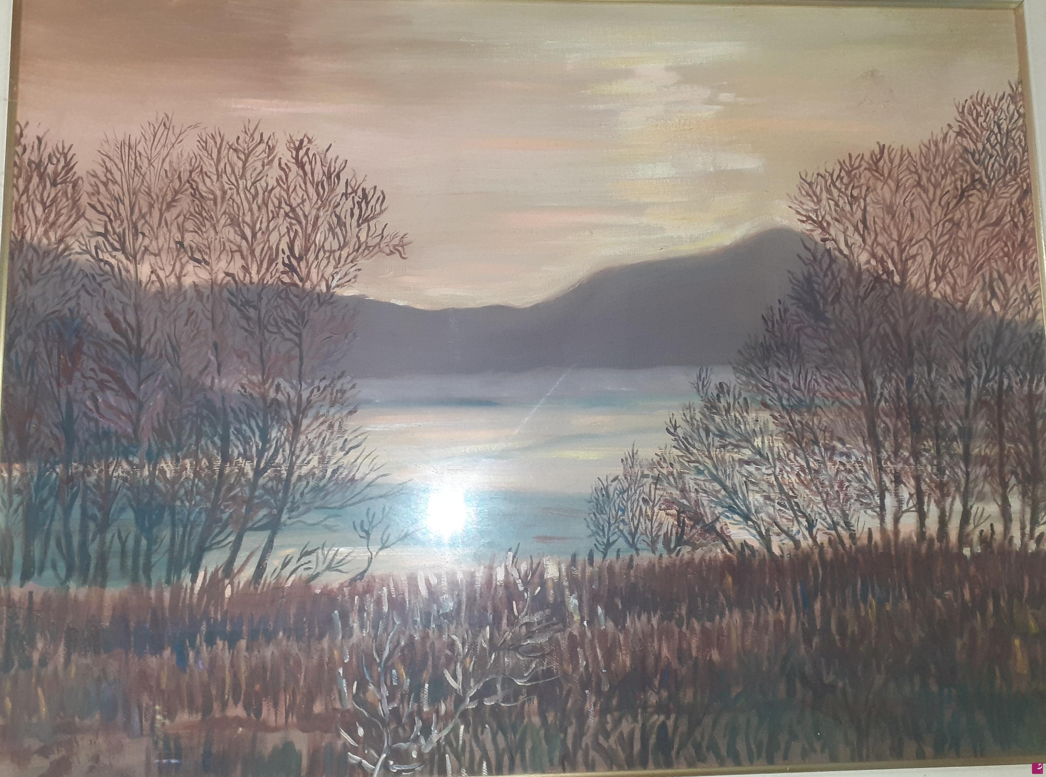 quadri in vendita online - Lago di Como all'alba
