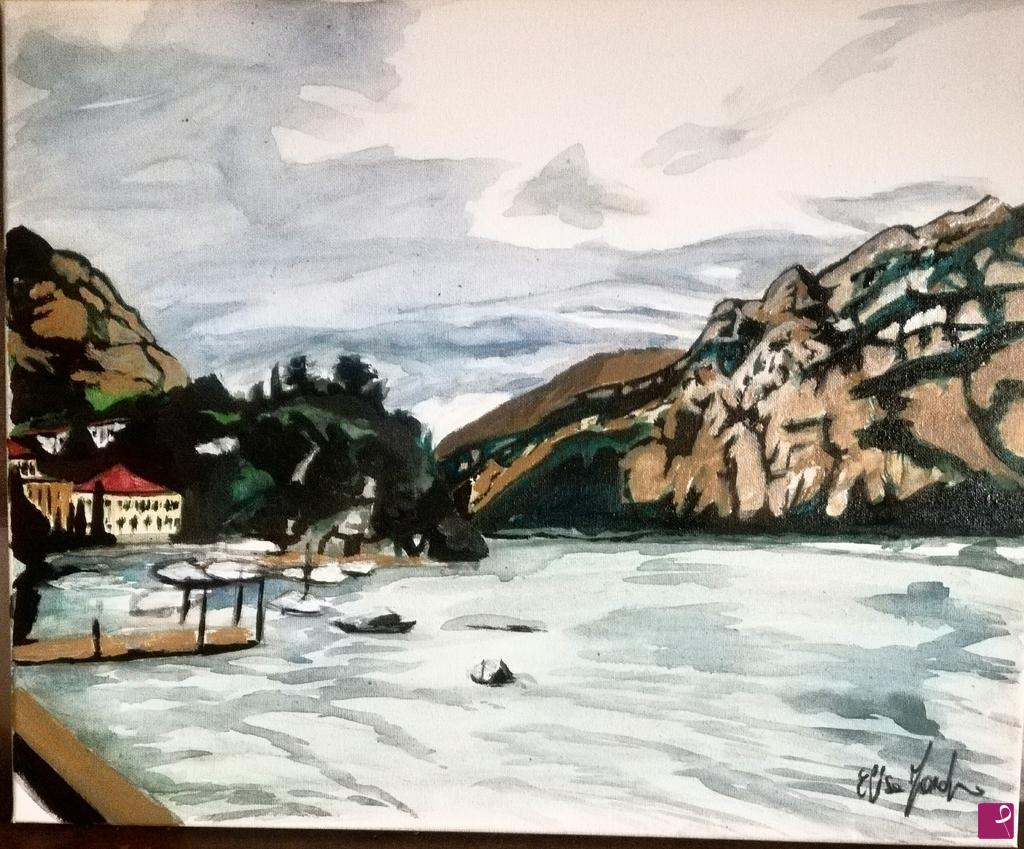 quadri in vendita online - Lago di Como visto da Lecco