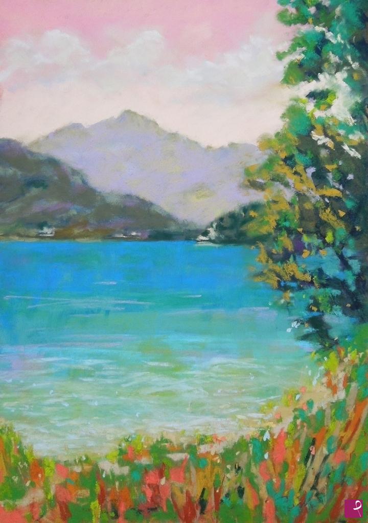 quadri in vendita online - Lago di Ledro d'estate - 120