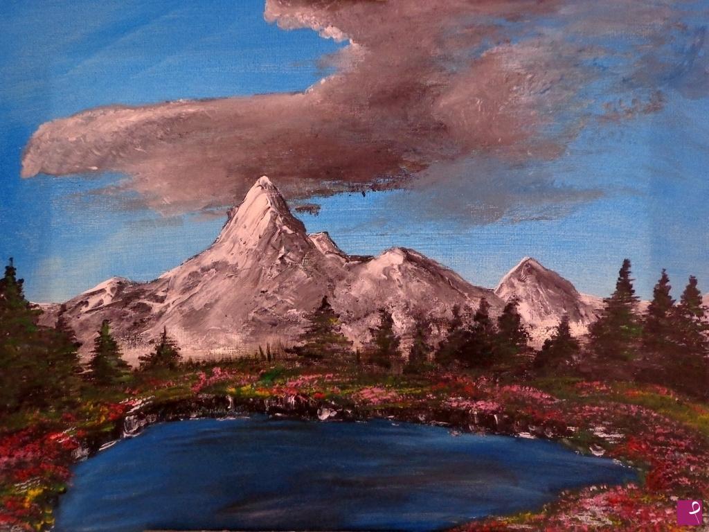 quadri in vendita online - Lago di montagna