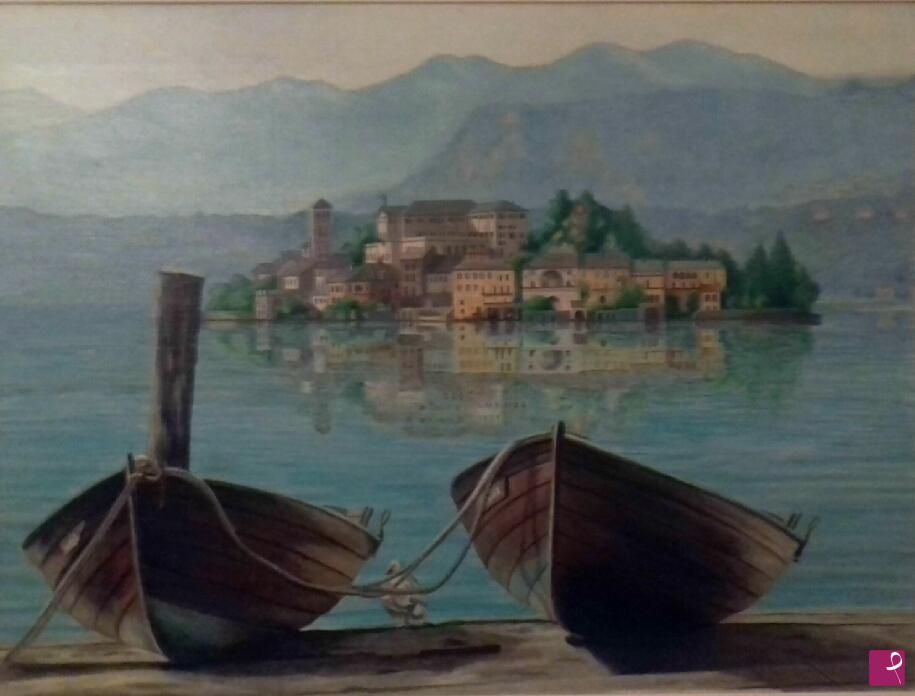 quadri in vendita online - Lago d'Orta e Isola di San Giulio