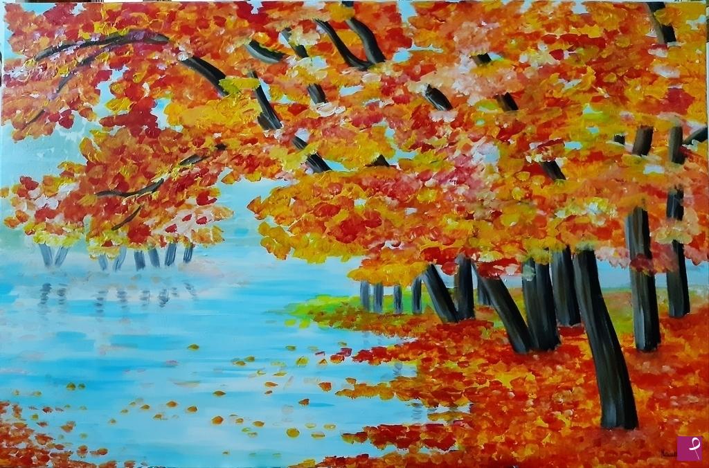 quadri in vendita online - Lago in autunno