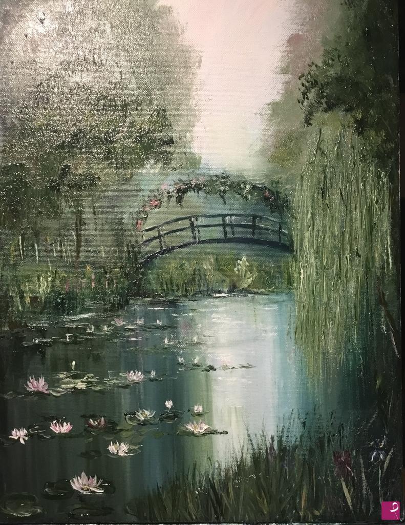 quadri in vendita online - Lago in fiore 