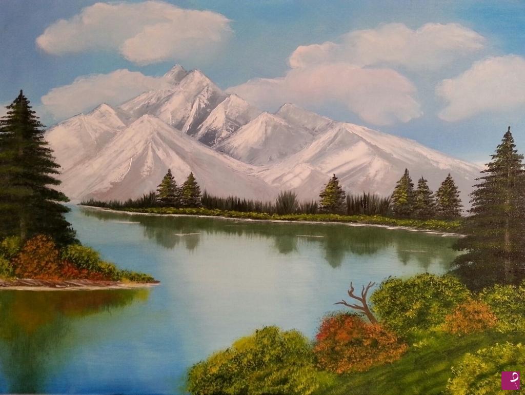 quadri in vendita online - Lago in montagna