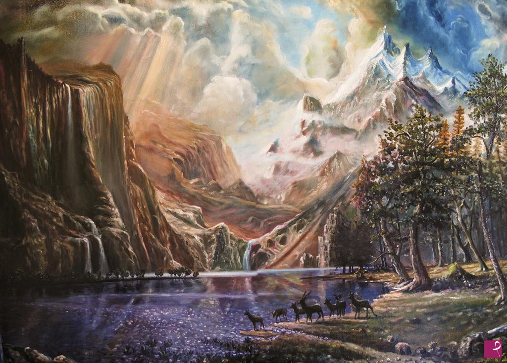 quadri in vendita online - Lago in montagna