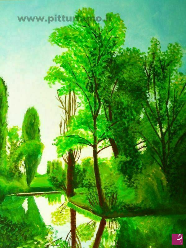 quadri in vendita online - lago tra i magredi di Valvasone