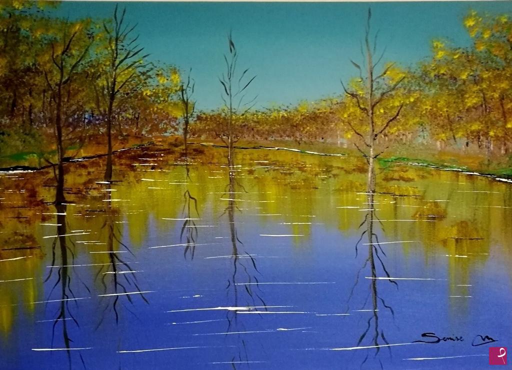 quadri in vendita online - Lago Trifoglietti di Fognano Castello