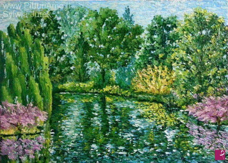 quadri in vendita online - Lago verde