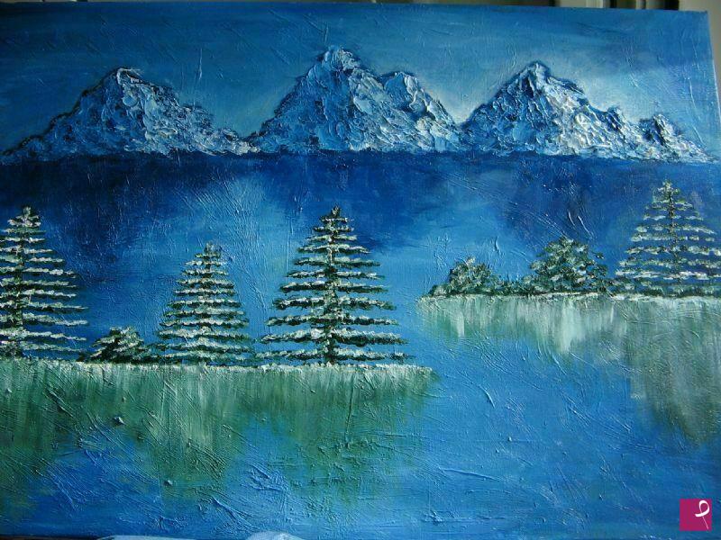 quadri in vendita online - Laguna d'inverno