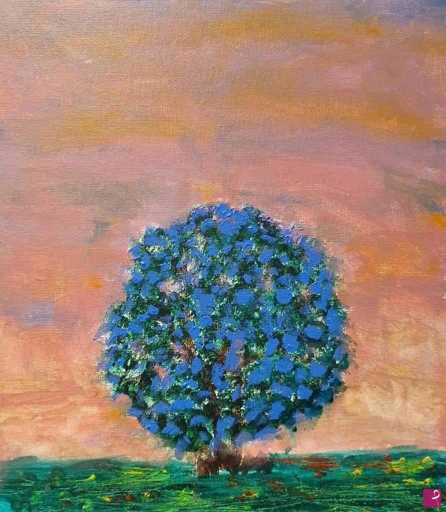 quadri in vendita online - L'albero della collina dei ciliegi 