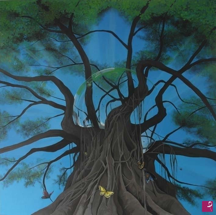 quadri in vendita online - L'albero delle farfalle