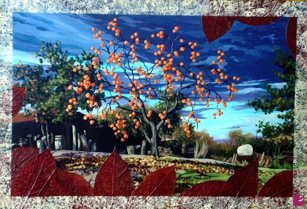 quadri in vendita online - L'albero di kaki