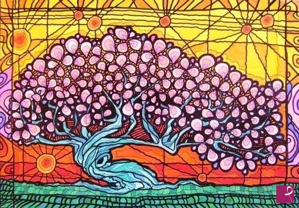 quadri in vendita online - "L'albero Rosa"