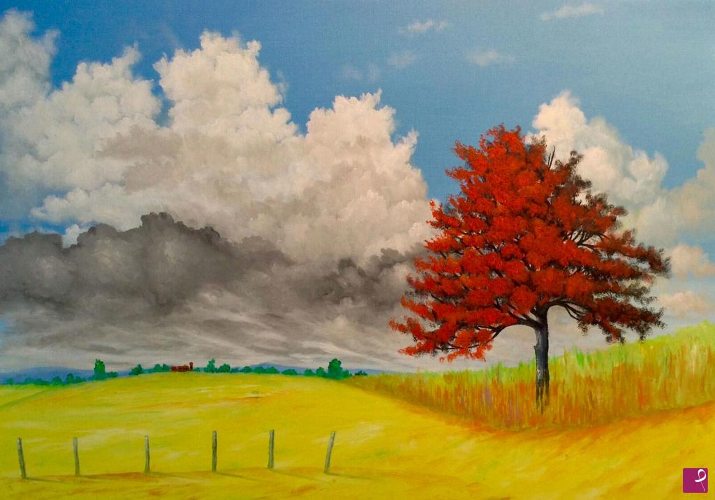 quadri in vendita online - L'albero Rosso