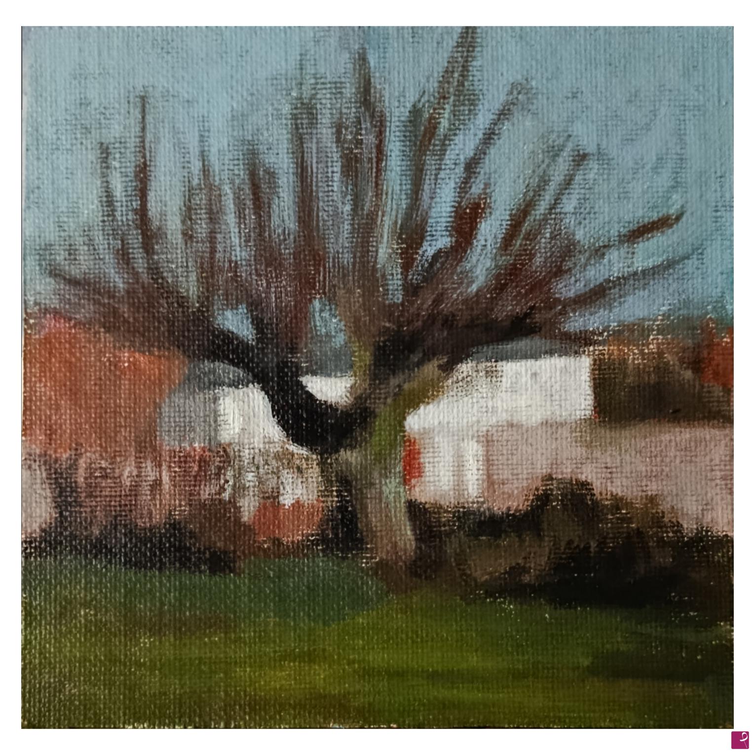 quadri in vendita online - L'albero tra le fabbtiche